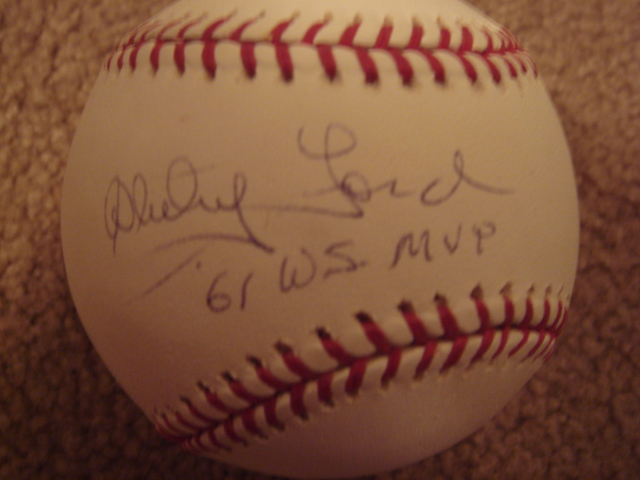 Whitey Ford Autographed Official MLB Baseball With 61 WS MVP with Steiner COA