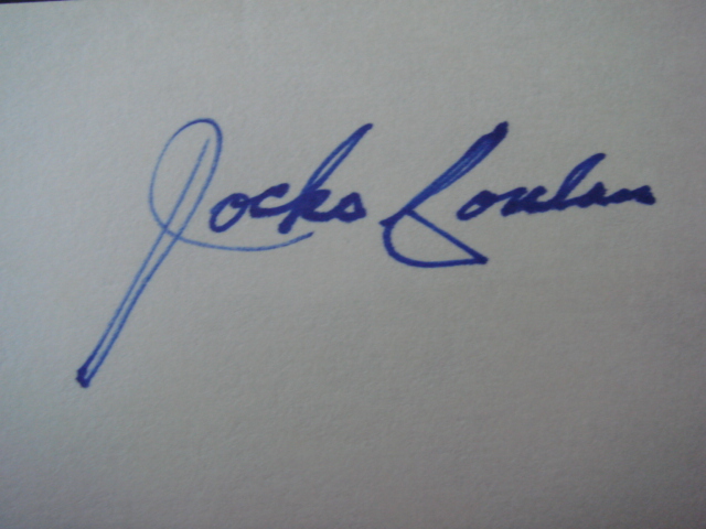 Jocko Conlon Autographed 3 X 5 Card With COA