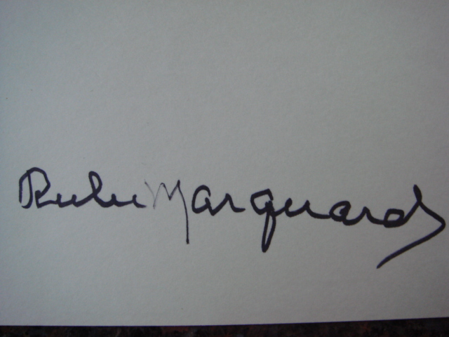 Rube Marquard Autographed 3 X 5 Card With COA