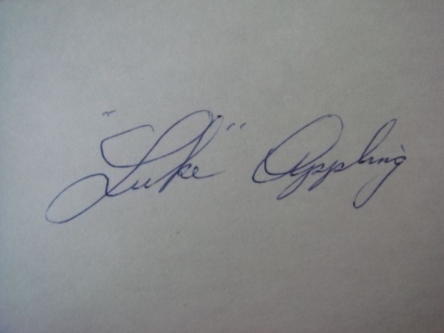 Luke Appling Autographed 3 X 5 Card With COA