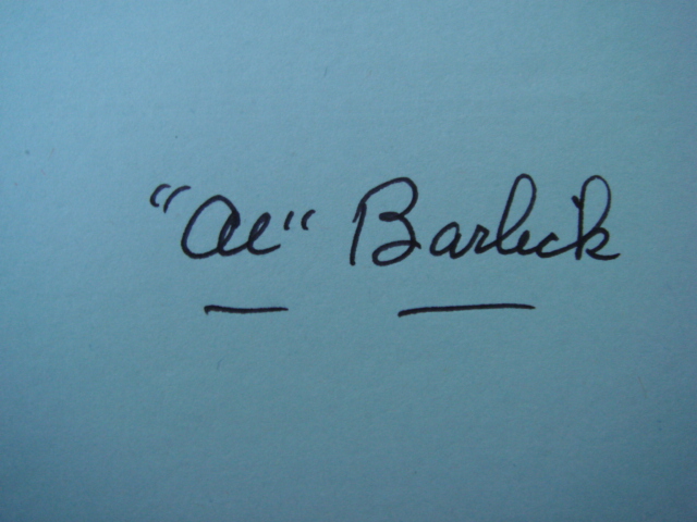 Al Barlick Autographed 3 X 5 Card With COA