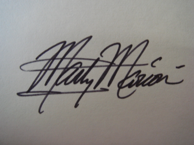 Marty Marrion Autographed 3 X 5 Card With COA