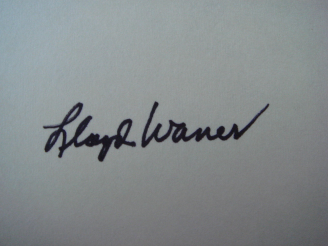 Lloyd Waner Autographed 3 X 5 Card With COA