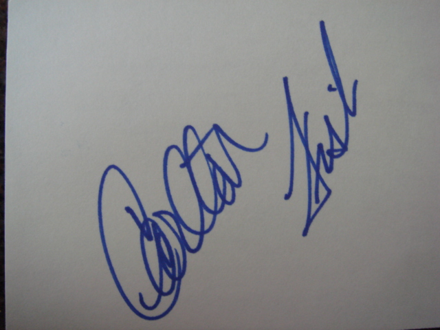 Carlton Fisk Autographed 3 X 5 Card With COA