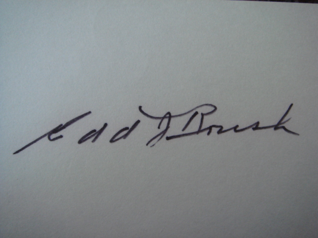 Edd Roush Autographed 3 X 5 Card With COA