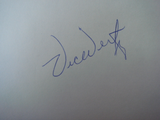 Vic Wertz Autographed 3 X 5 Card With COA