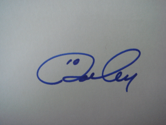 Ron Cey Autographed 3 X 5 Card With COA