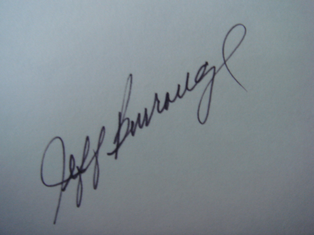 Jeff Burroughs Autographed 3 X 5 Card With COA