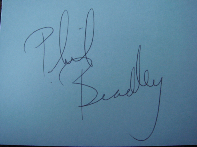 Phil Bradley Autographed 3 X 5 Card With COA