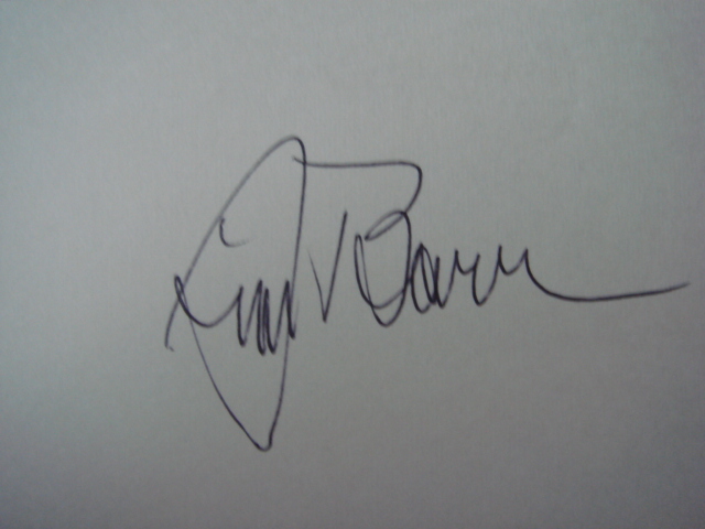 Jim Barr Autographed 3 X 5 Card With COA