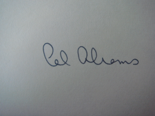 Cal Abrams Autographed 3 X 5 Card With COA