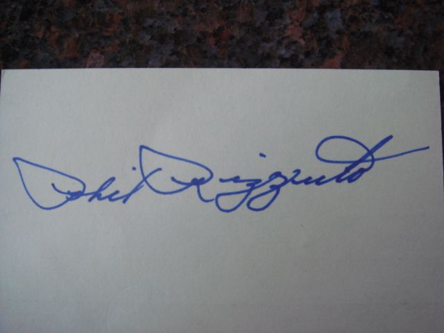 Phil Rizzuto Autographed 3 X 5 Card With COA