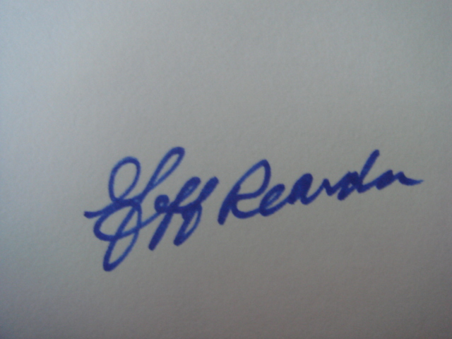 Jeff Reardon Autographed 3 X 5 Card With COA