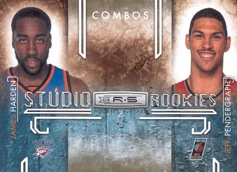 2009-10 Rookies and Stars Studio Combo Rookies Gold #7 James Harden/Jeff Pendergraph