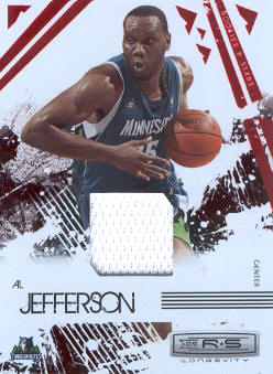 2009-10 Rookies and Stars Longevity Materials Ruby #54 Al Jefferson/250