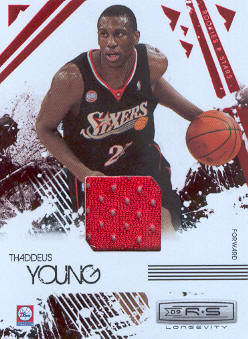 2009-10 Rookies and Stars Longevity Materials Ruby #75 Thaddeus Young/250