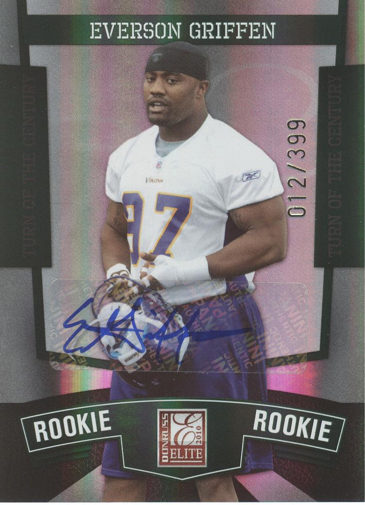 2010 Donruss Elite Turn of the Century Autographs #180 Everson Griffen/399