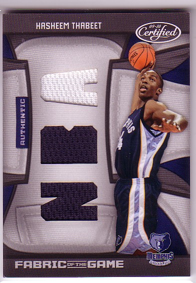 2009-10 Certified Fabric of the Game NBA Die Cuts #172 Hasheem Thabeet/50
