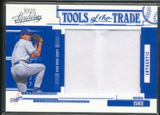 2005 Absolute Memorabilia Tools of the Trade Swatch Single Jumbo Reverse #140 Kazuhisa Ishii Jsy/150