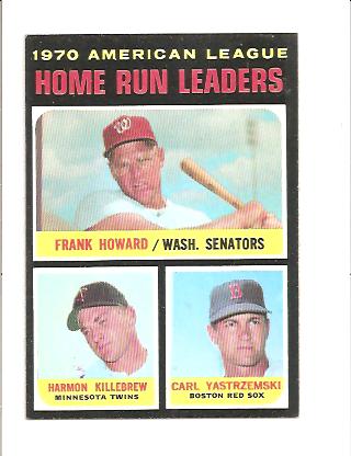 1971 Topps #65 AL Home Run Leaders/Frank Howard/Harmon Killebrew/Carl Yastrzemski