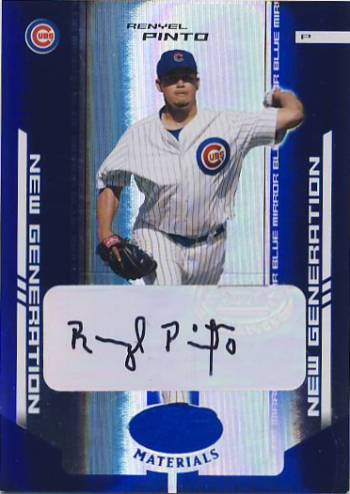 2004 Leaf Certified Materials Mirror Autograph Blue #252 Renyel Pinto NG/100