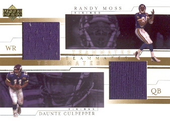 2001 Upper Deck Teammates Jerseys #CMT Daunte Culpepper/Randy Moss