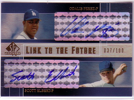 2004 SP Prospects Link to the Future Dual Autographs #PE Odalis Perez/Scott Elbert