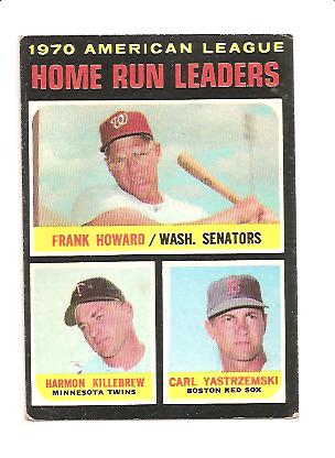 1971 Topps #65 AL Home Run Leaders/Frank Howard/Harmon Killebrew/Carl Yastrzemski