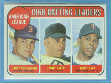 1969 Topps #1 AL Batting Leaders/Carl Yastrzemski/Danny Cater/Tony Oliva