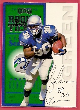 1998 Playoff Contenders Ticket #97 Ahman Green AU/500*