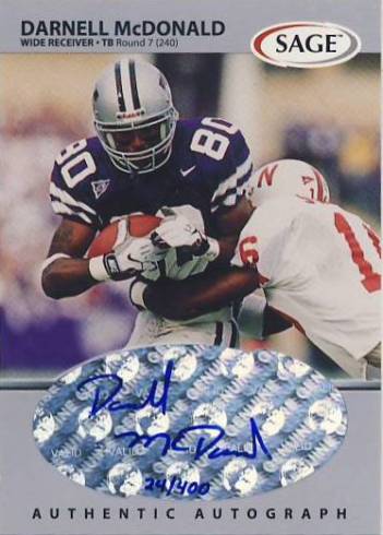1999 SAGE Autographs Silver #A34 Darnell McDonald/400