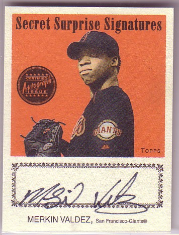 2004 Topps Cracker Jack Secret Surprise Signatures #MV Merkin Valdez B