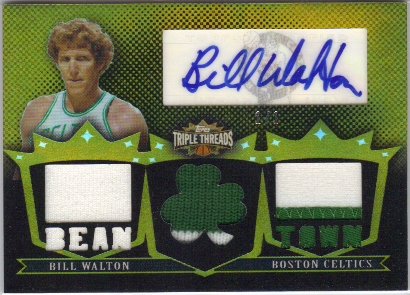 2007-08 Topps Triple Threads Relics Autographs Gold #85 Bill Walton Bean Town