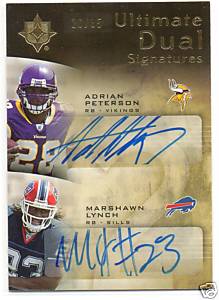 2007 Ultimate Collection Ultimate Signatures Duals #DSPL Adrian Peterson/Marshawn Lynch