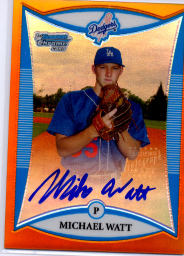 2008 Bowman Chrome Prospects Orange Refractors #BCP261 Michael Watt AU