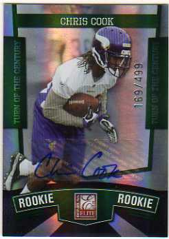 2010 Donruss Elite Turn of the Century Autographs #196 Chris Cook/499