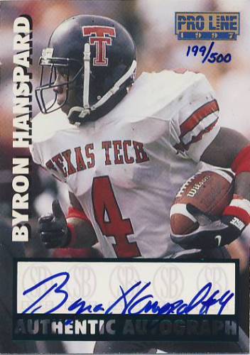 1997 Pro Line Autographs Emerald #27 Byron Hanspard/500
