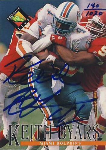 1994 Pro Line Live Autographs #22 Keith Byars/1020