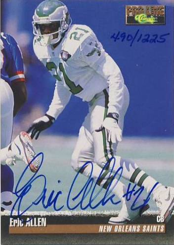 1995 Pro Line Autographs #2A Eric Allen/1225