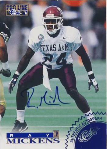 1996 Pro Line Autographs Blue #50 Ray Mickens