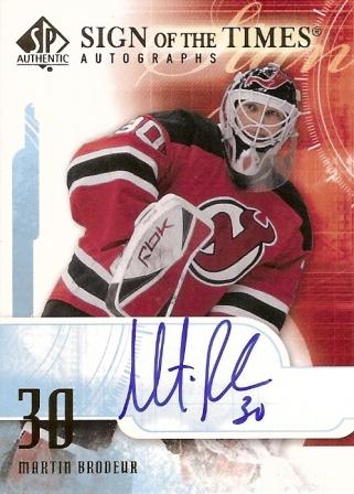 2008-09 SP Authentic Sign of the Times #STMB Martin Brodeur
