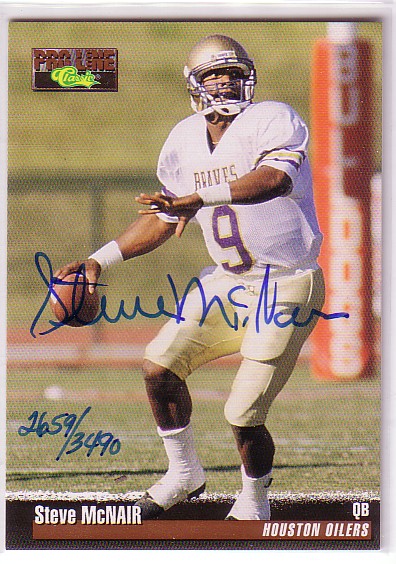1995 Pro Line Autographs #85 Steve McNair/3490