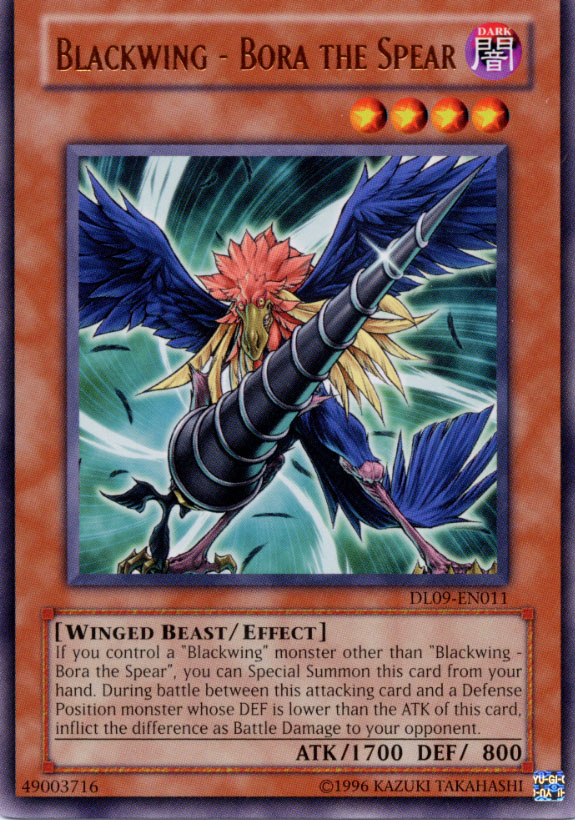Yu-Gi-Oh Blackwing - Bora the Spear DL09-EN011 Bronze Lettering