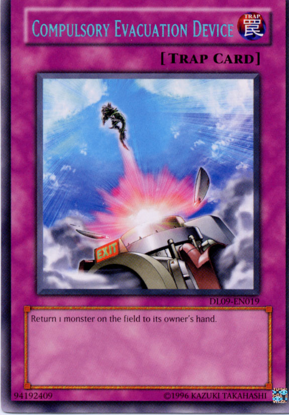 Yu-Gi-Oh Compulsory Evacuation Device DL09-EN019 Blue Lettering