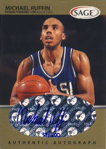 1999 SAGE Autographs Gold #A44 Michael Ruffin/200