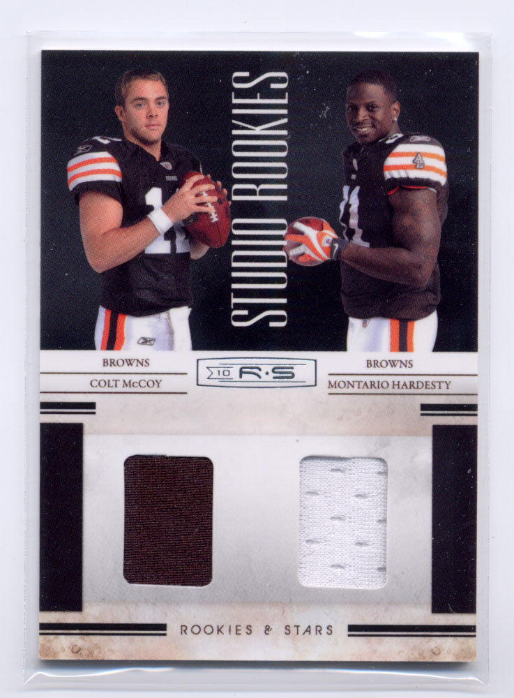 2010 Rookies and Stars Studio Rookies Combos Materials #4 Colt McCoy/Montario Hardesty