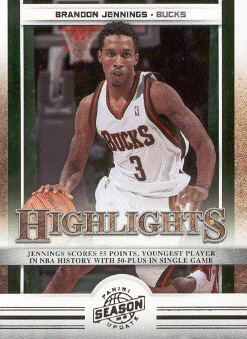 2009-10 Panini Season Update #2 Brandon Jennings HL
