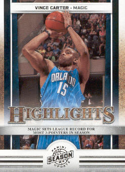 2009-10 Panini Season Update #9 Vince Carter HL