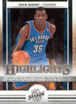 2009-10 Panini Season Update #14 Kevin Durant HL