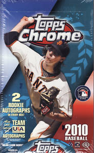 4 BOX LOT : 2010 Topps Chrome Baseball Factory Sealed HOBBY Series Box - 2 Rookie Autograph ( Possible Stephen Strasburg Jason Heyward ) Cards Per Box - In Stock Now  front image
